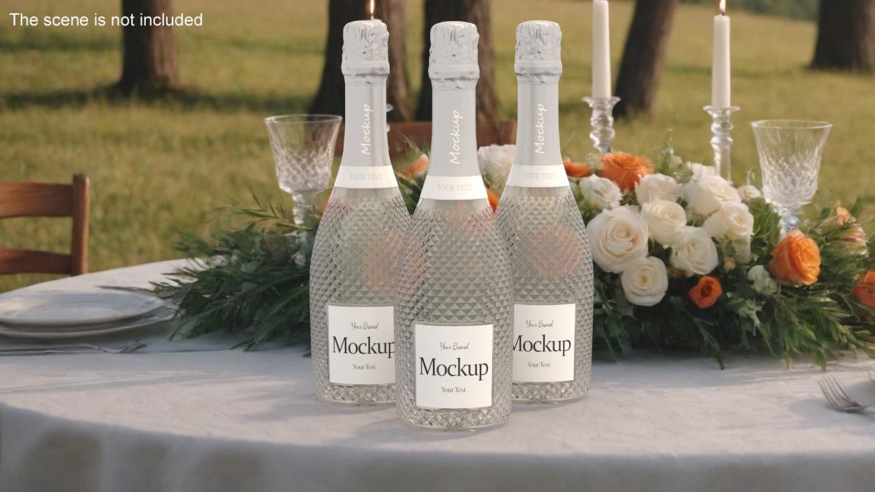 3D Mockup Sparkling Wine Bottle model