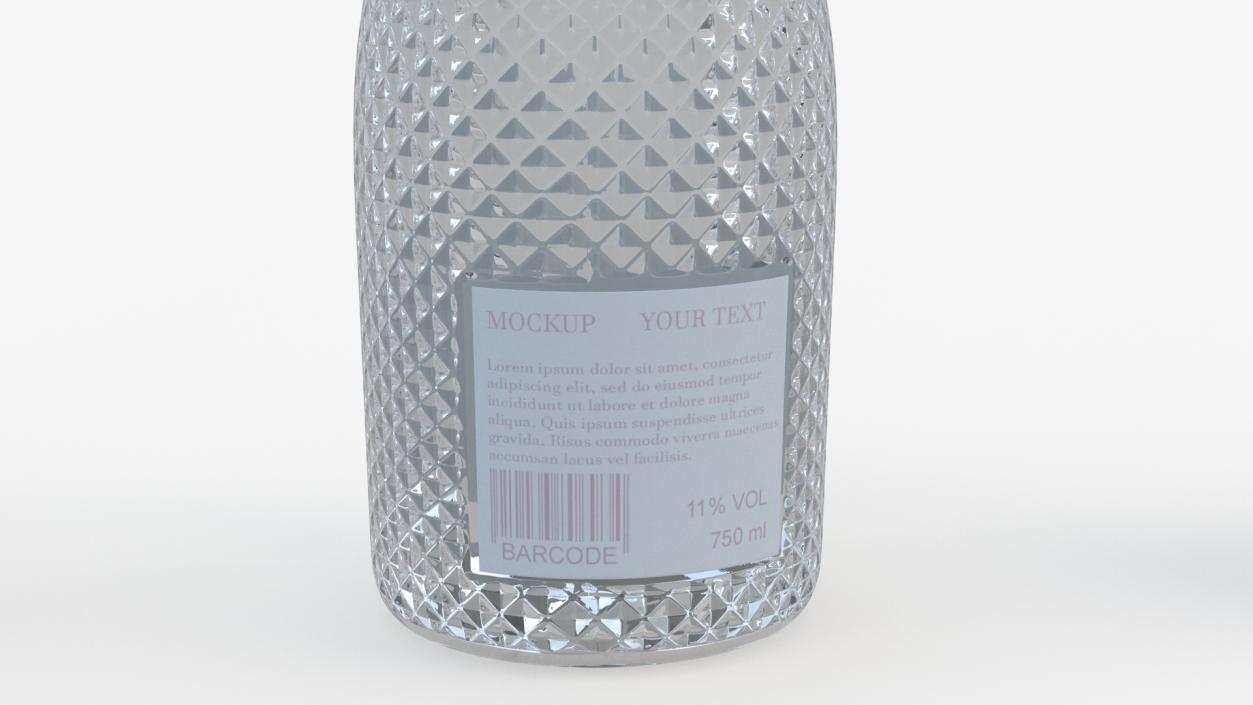 3D Mockup Sparkling Wine Bottle model