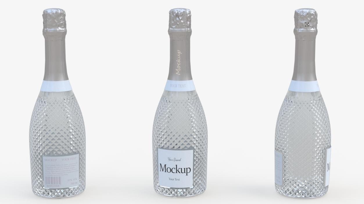 3D Mockup Sparkling Wine Bottle model