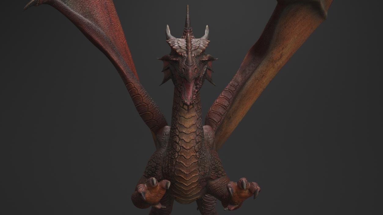 3D Mythical Dragon Creature Flying