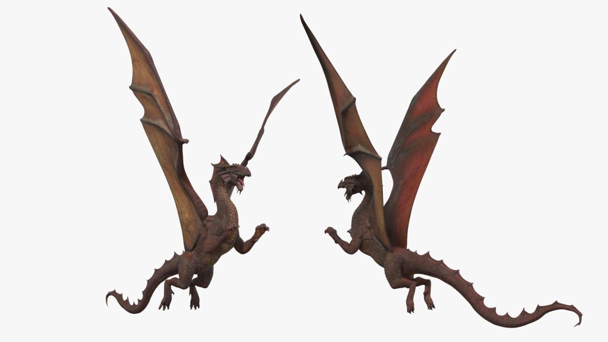 3D Mythical Dragon Creature Flying