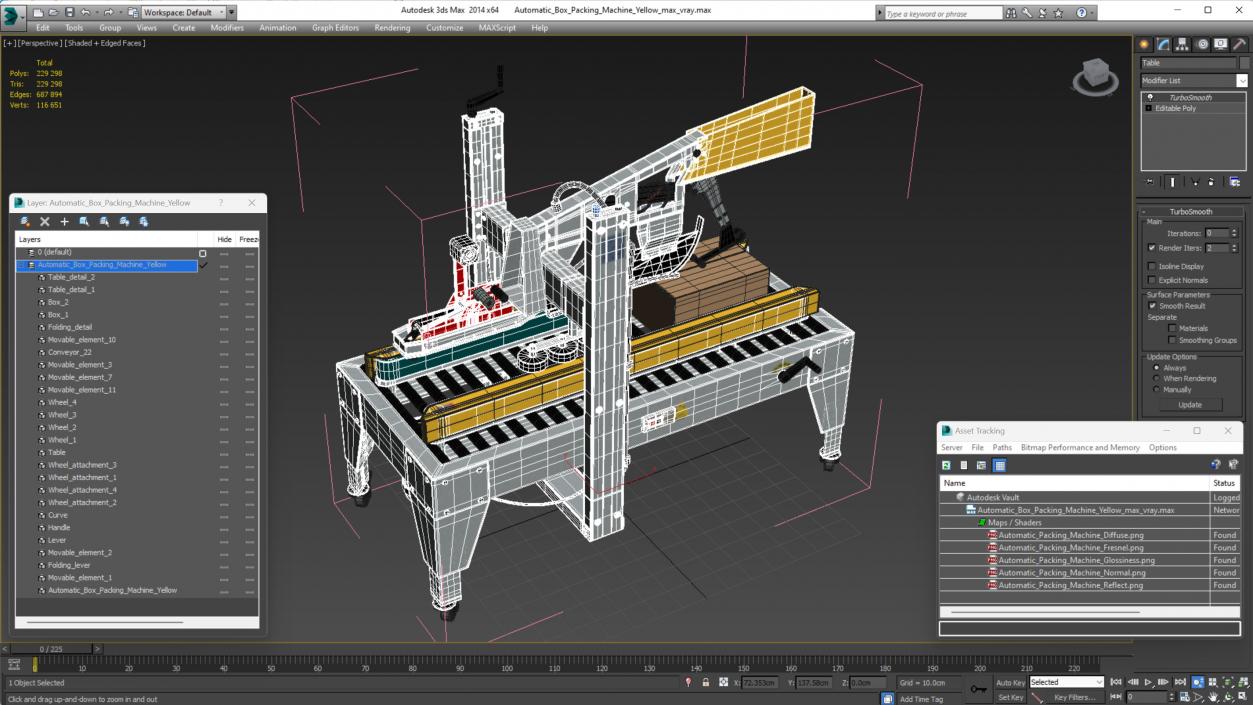 3D Automatic Box Packing Machine Yellow