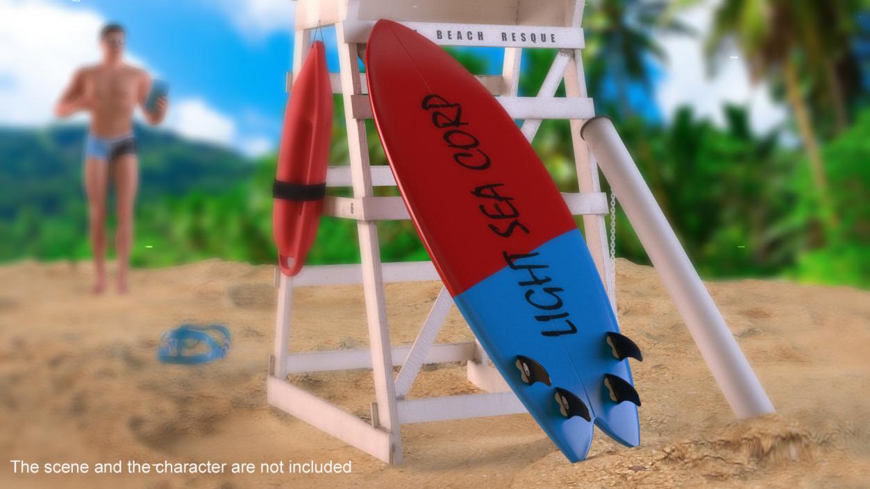 Surfboard Fish Tail 3D model