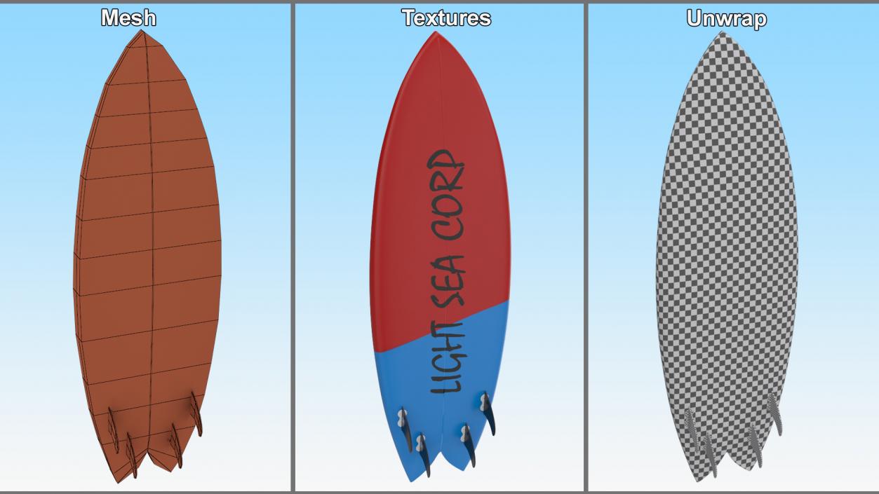 Surfboard Fish Tail 3D model