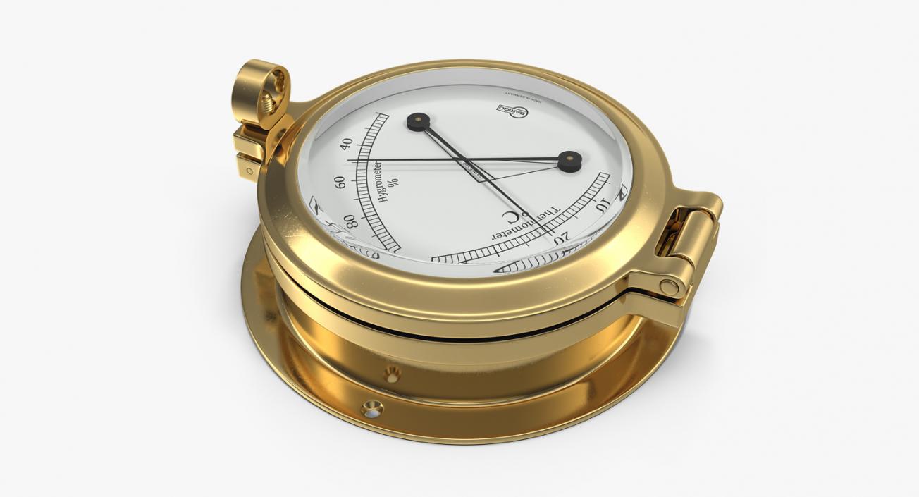 3D Brass Ships Termometer Hygrometer model