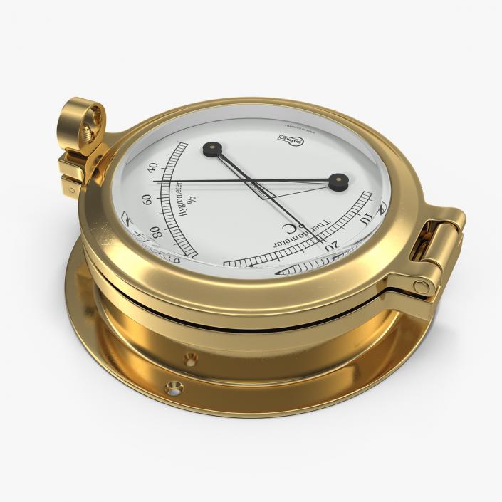 3D Brass Ships Termometer Hygrometer model