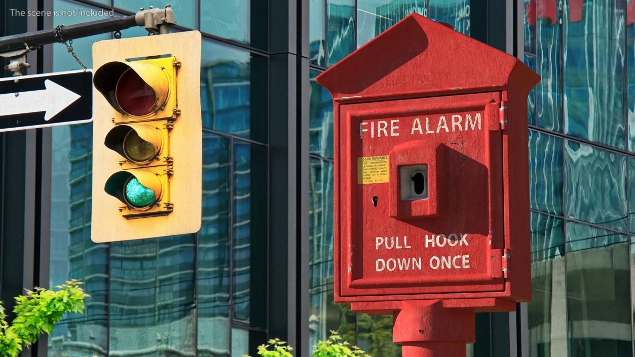 3D model Retro Fire Alarm Call Box Aged