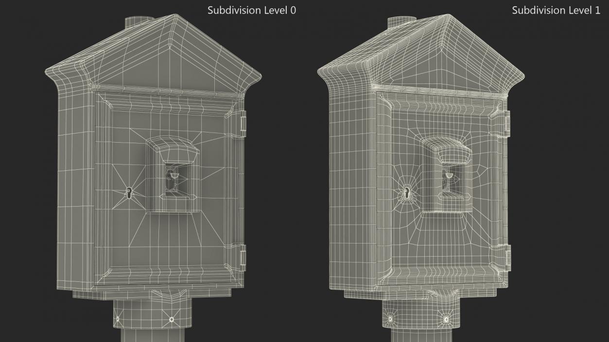 3D model Retro Fire Alarm Call Box Aged