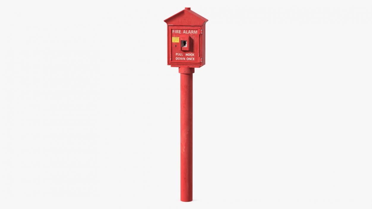 3D model Retro Fire Alarm Call Box Aged