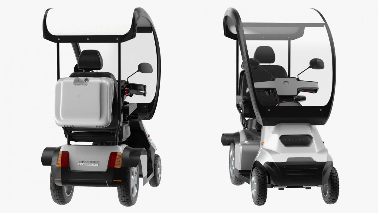 Grey 4-Wheel Electric Scooter Afikim S4 3D model