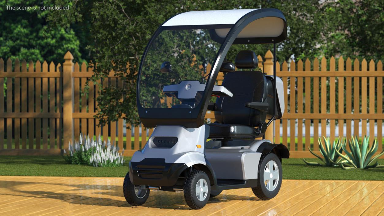 Grey 4-Wheel Electric Scooter Afikim S4 3D model