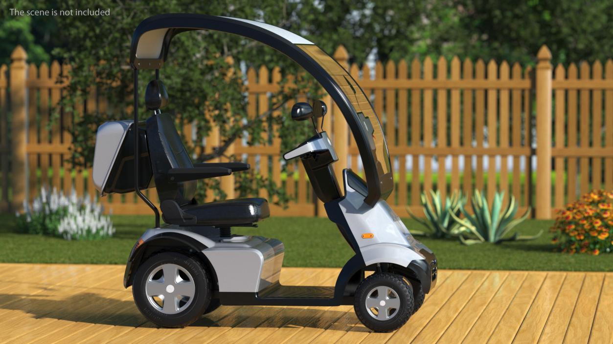 Grey 4-Wheel Electric Scooter Afikim S4 3D model