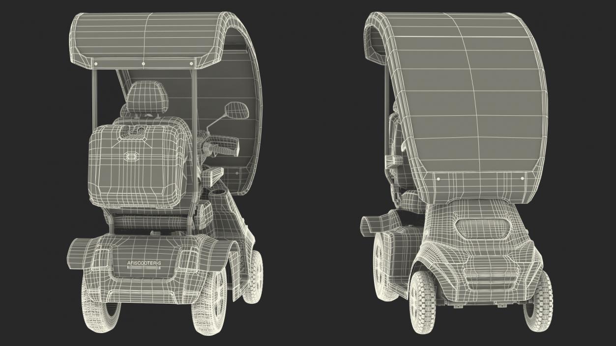 Grey 4-Wheel Electric Scooter Afikim S4 3D model