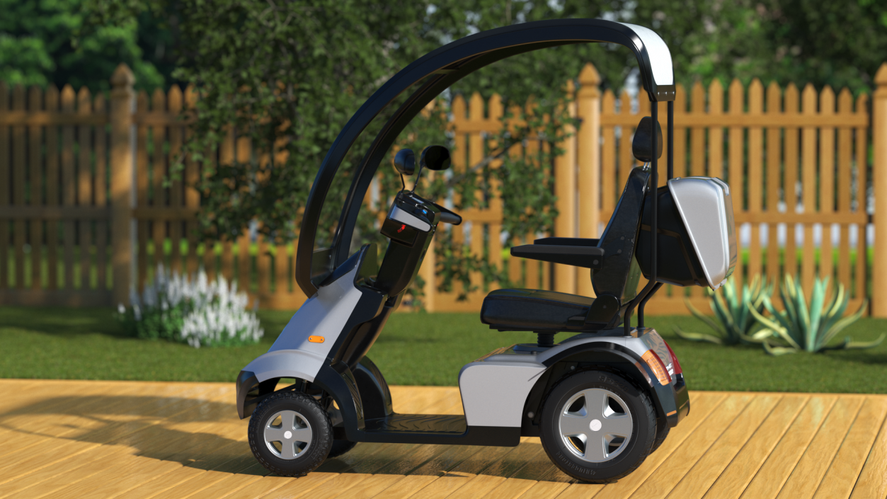 Grey 4-Wheel Electric Scooter Afikim S4 3D model