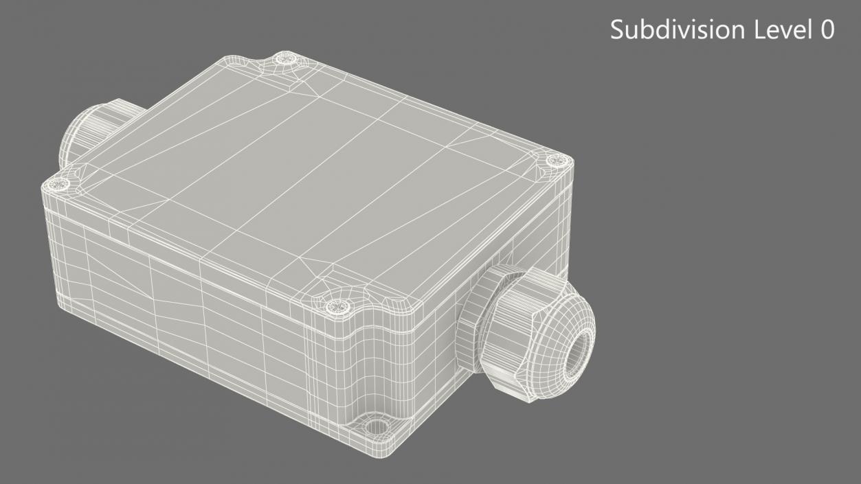 Black Closed Junction Box for 2 Wires 3D