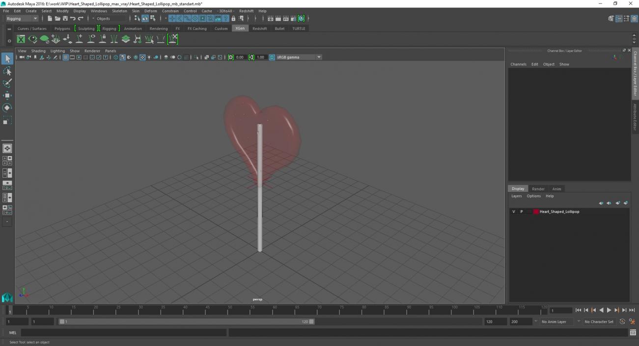 Heart Shaped Lollipop for 3D Print 3D model