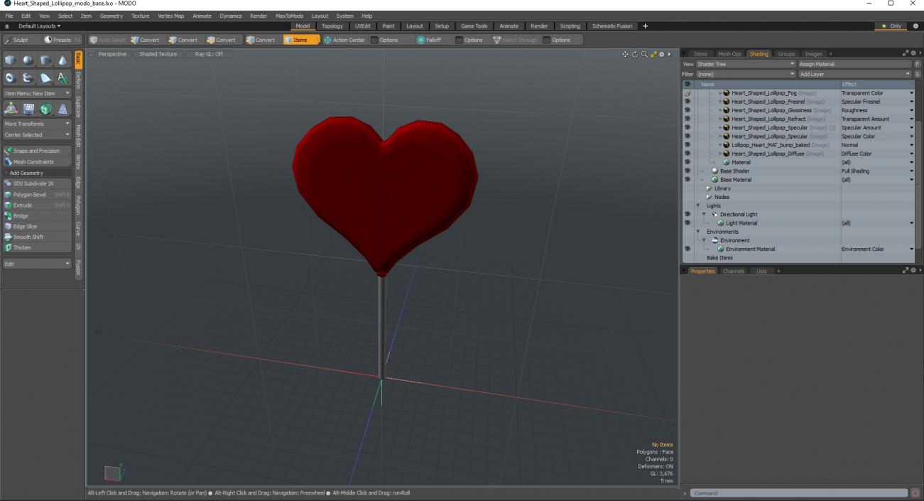 Heart Shaped Lollipop for 3D Print 3D model