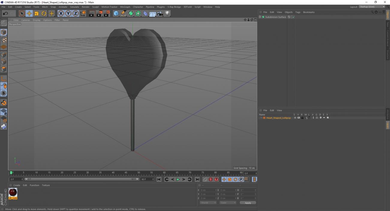 Heart Shaped Lollipop for 3D Print 3D model