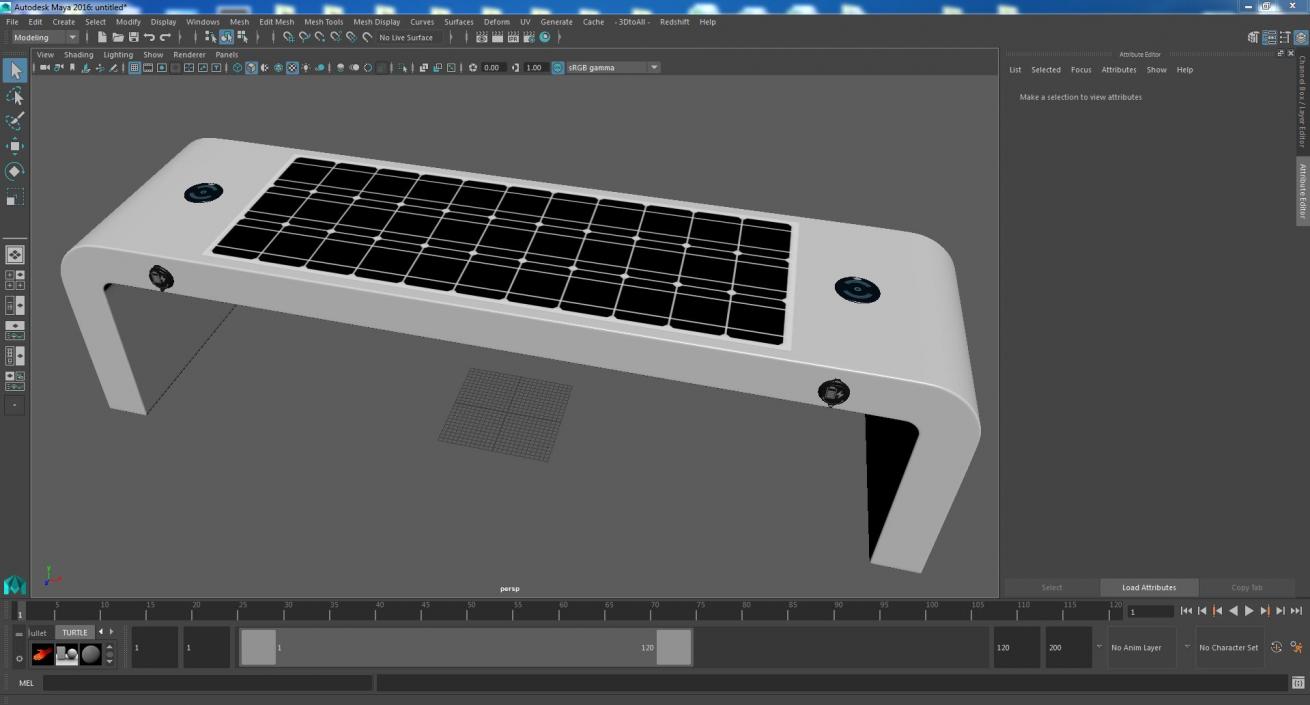 Street Bench with Solar Panel 3D model