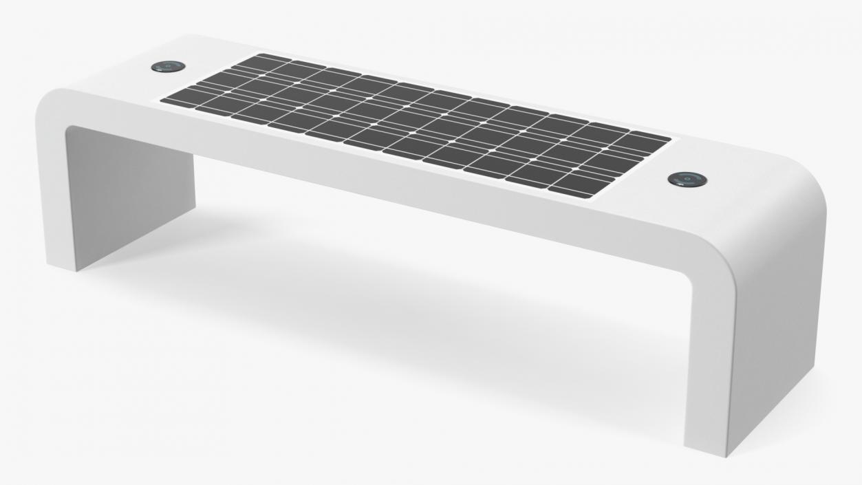 Street Bench with Solar Panel 3D model