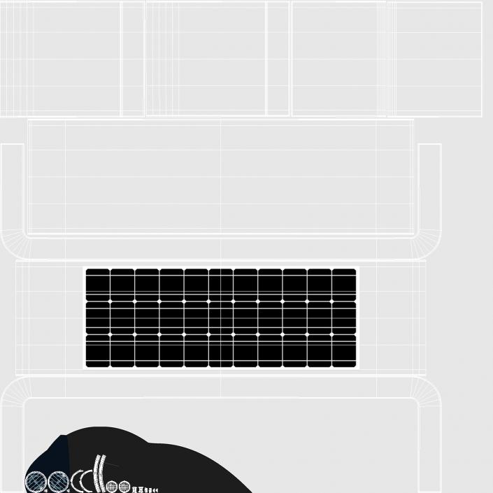 Street Bench with Solar Panel 3D model