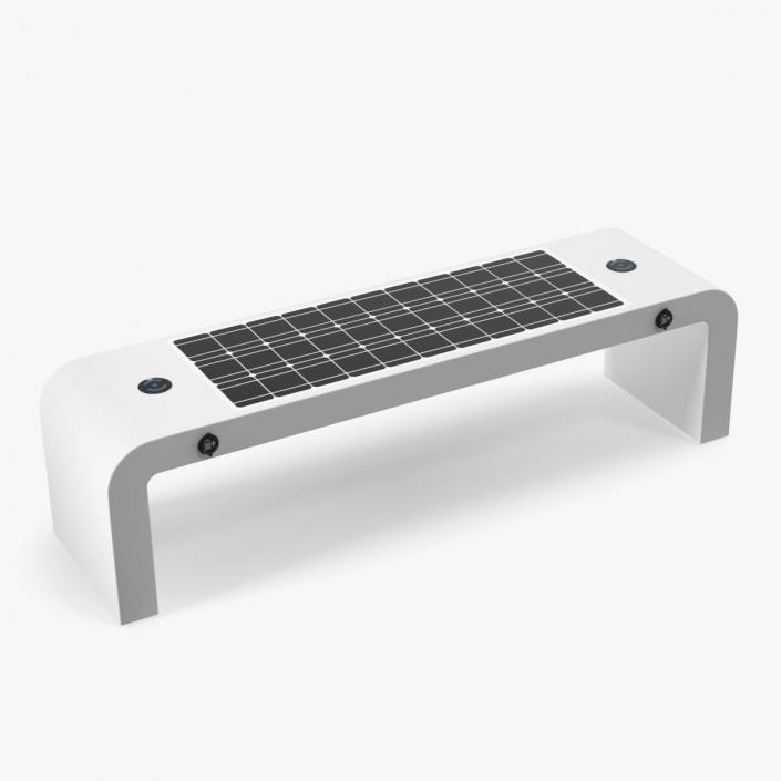 Street Bench with Solar Panel 3D model