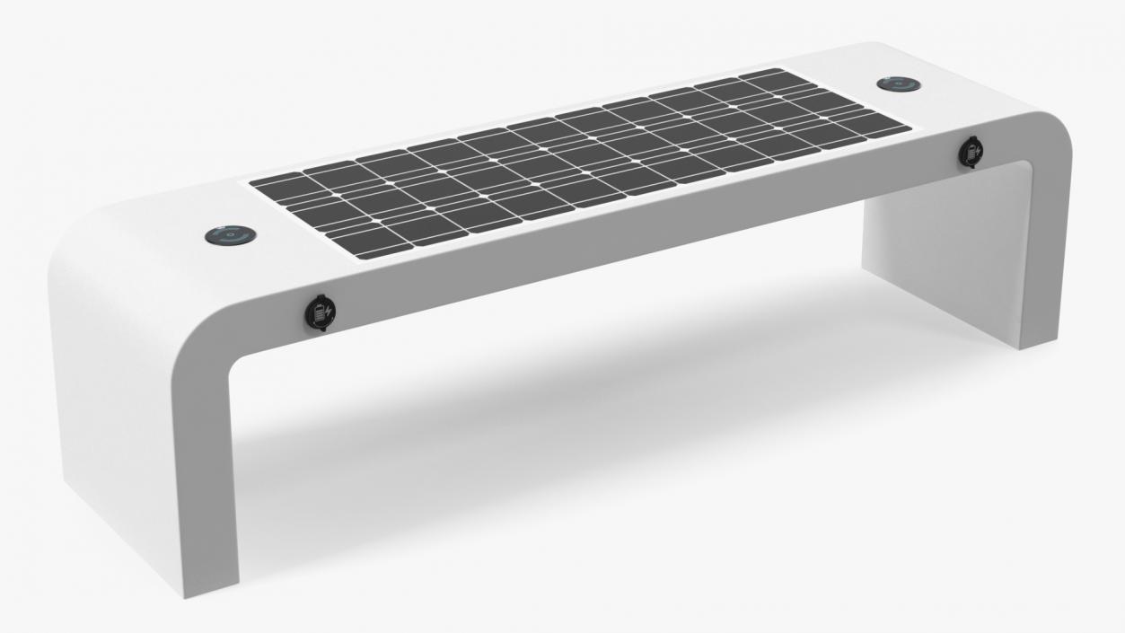 Street Bench with Solar Panel 3D model