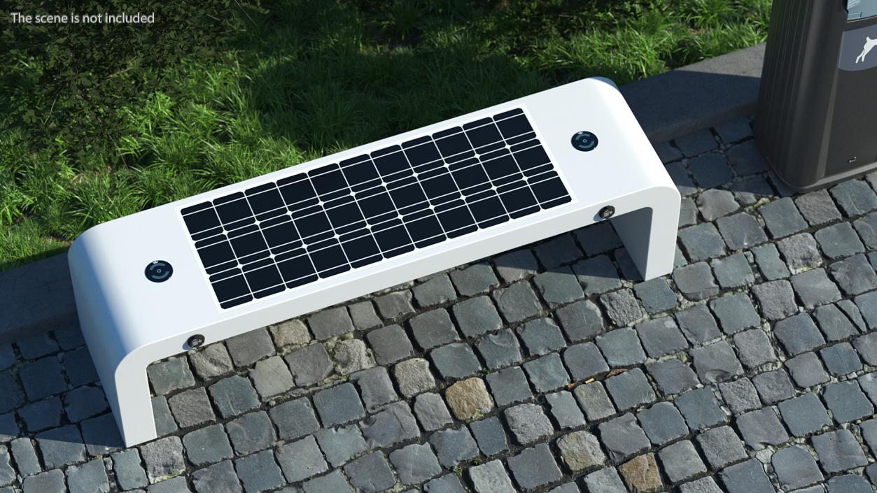 Street Bench with Solar Panel 3D model