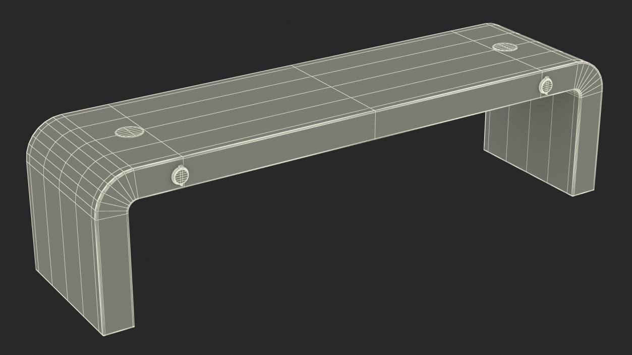 Street Bench with Solar Panel 3D model