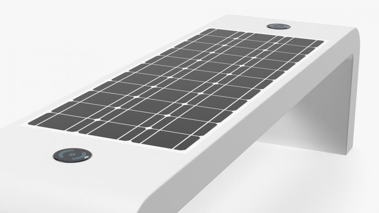 Street Bench with Solar Panel 3D model