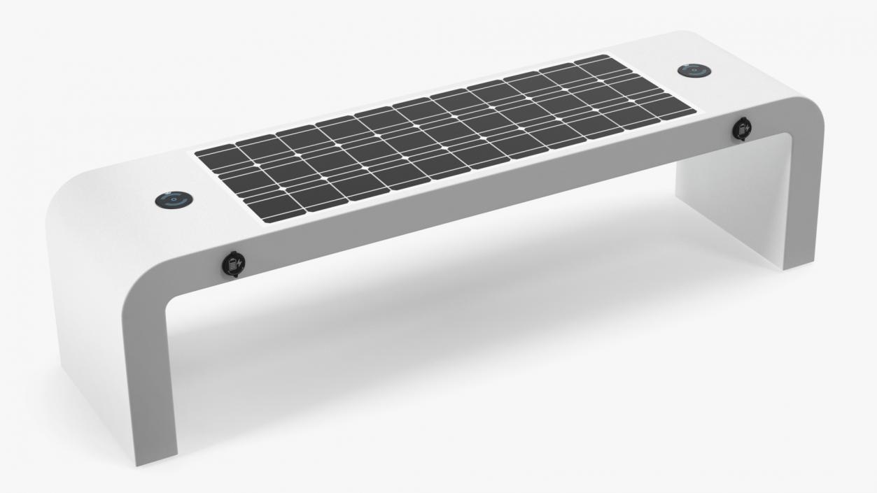 Street Bench with Solar Panel 3D model