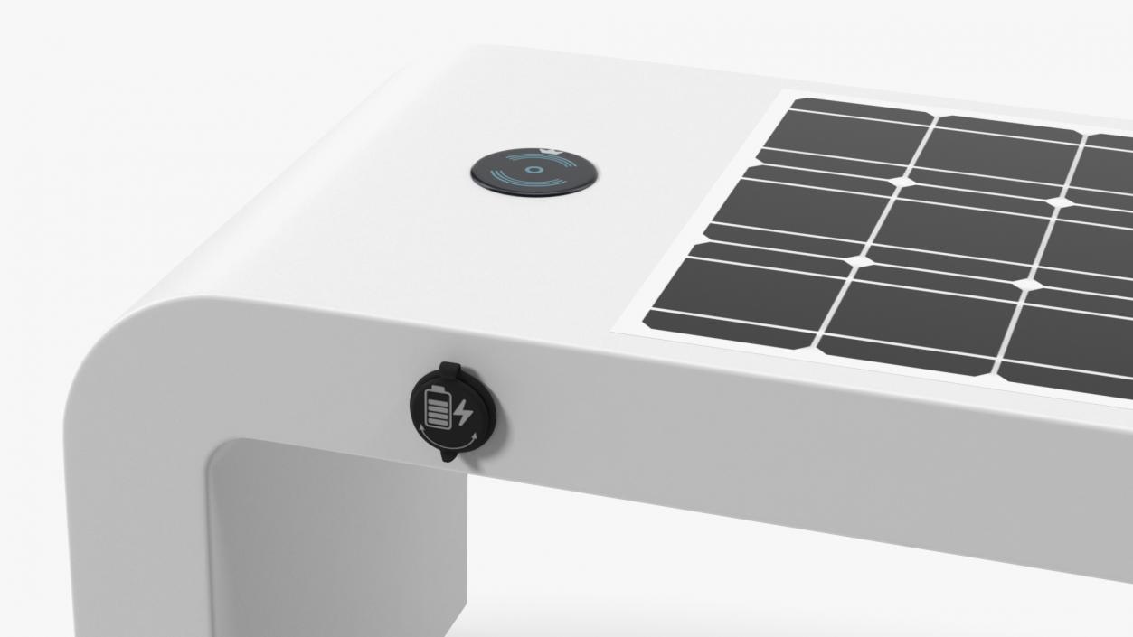 Street Bench with Solar Panel 3D model