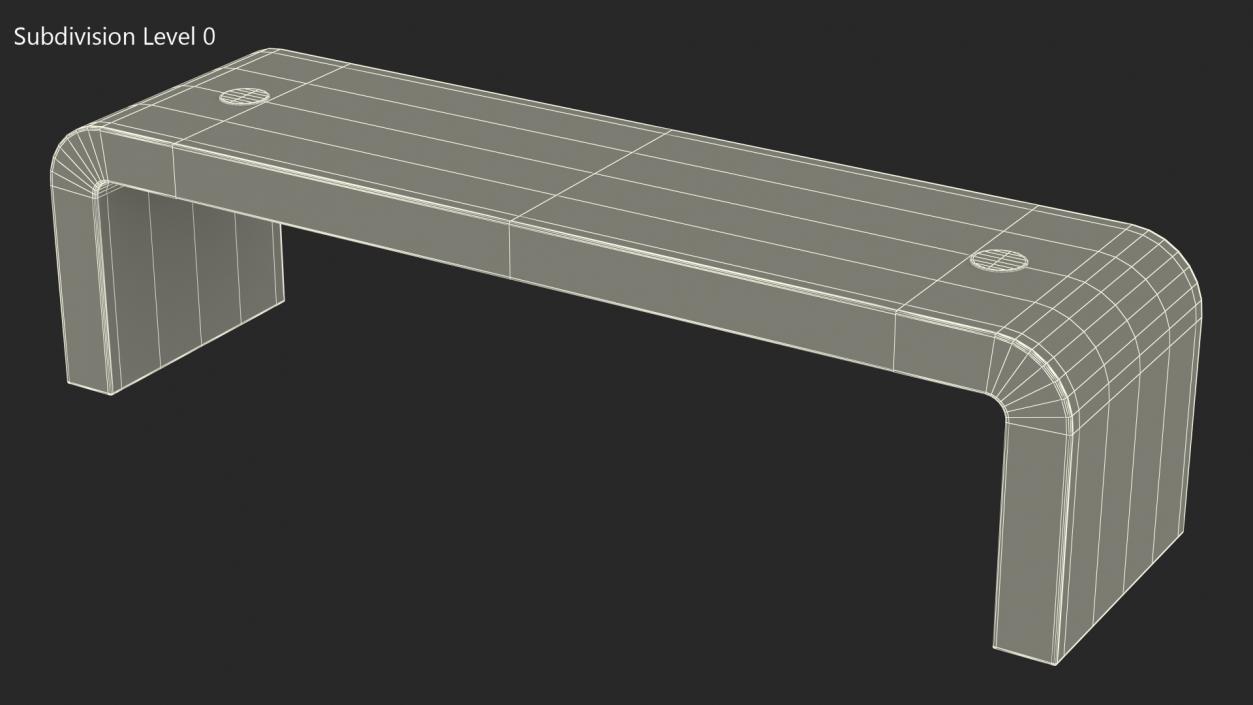 Street Bench with Solar Panel 3D model