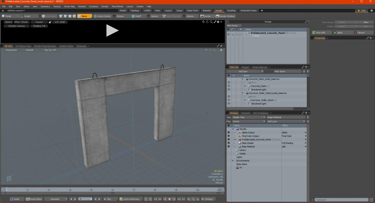 3D Prefabricated Concrete Panel model