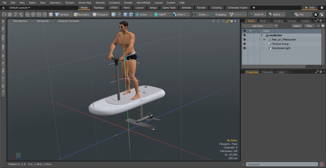 Man on Flitescooter 3D model