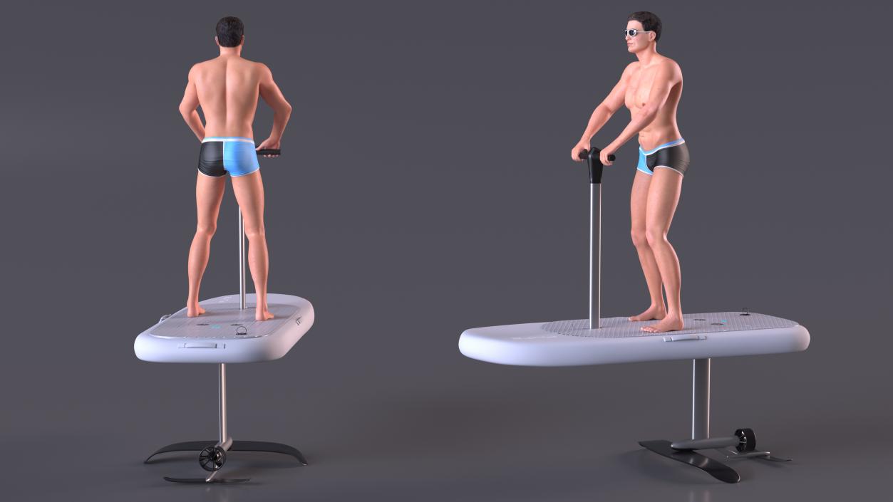 Man on Flitescooter 3D model