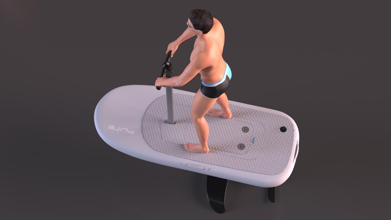 Man on Flitescooter 3D model