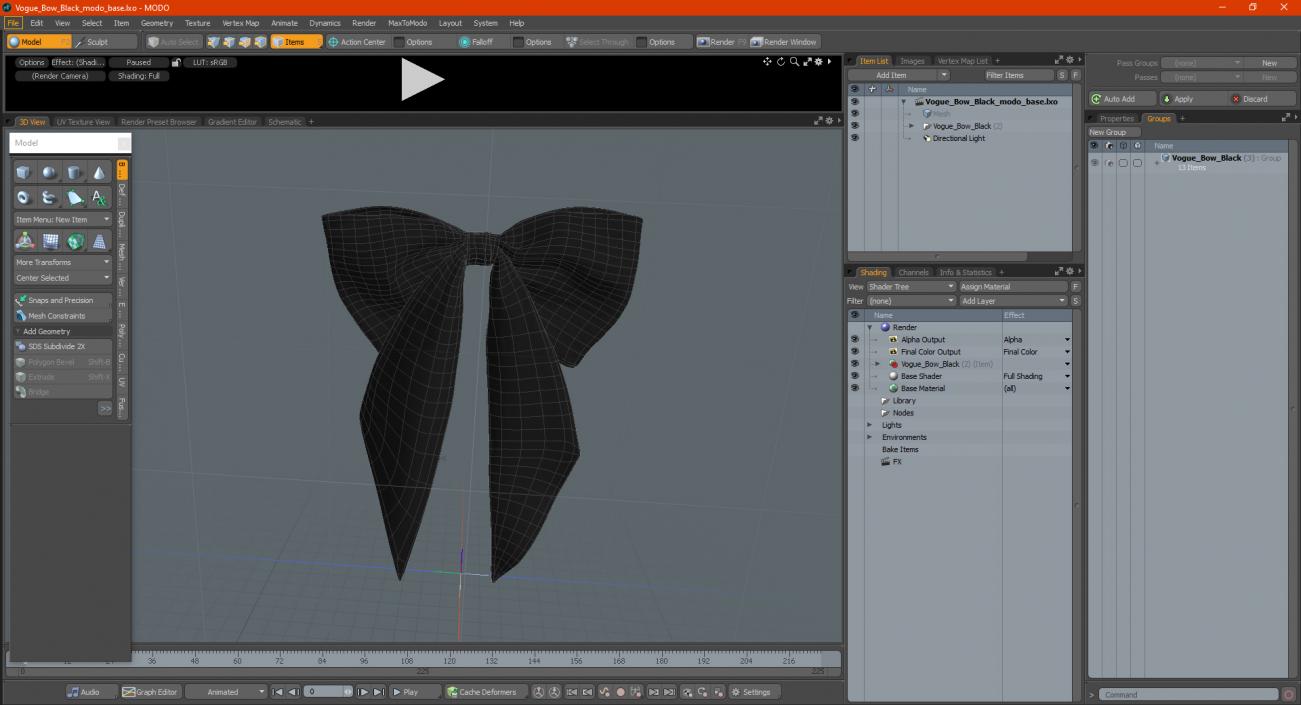 3D model Vogue Bow Black