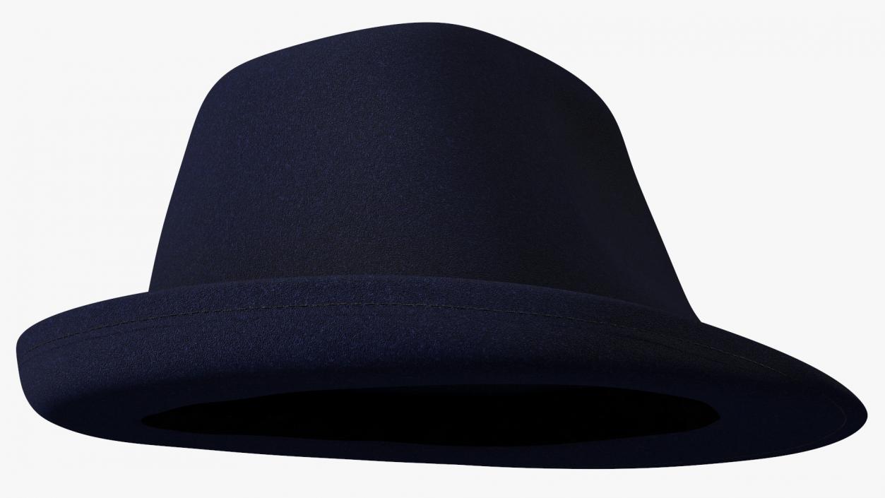 3D Royal Blue Fedora With Feathers