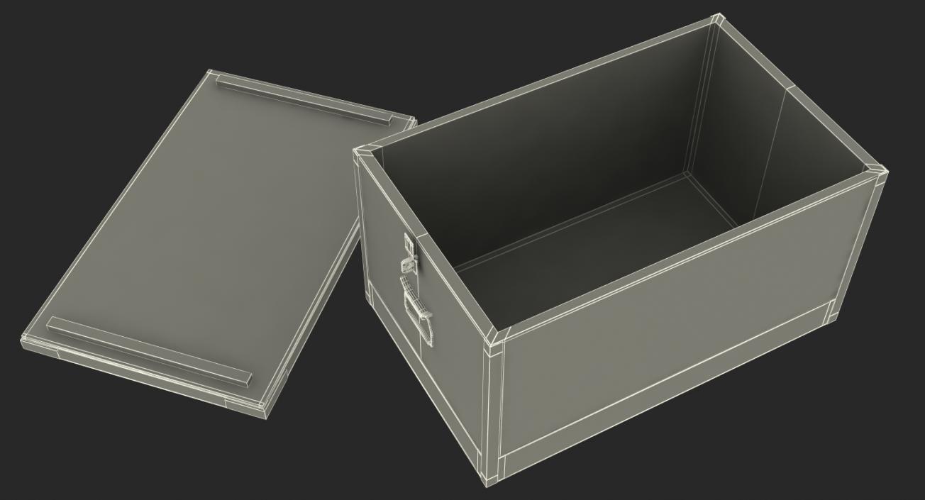 3D Wooden Storage Box model