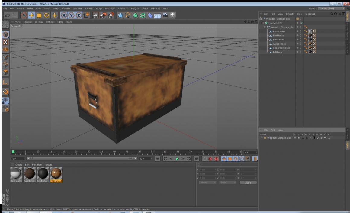 3D Wooden Storage Box model