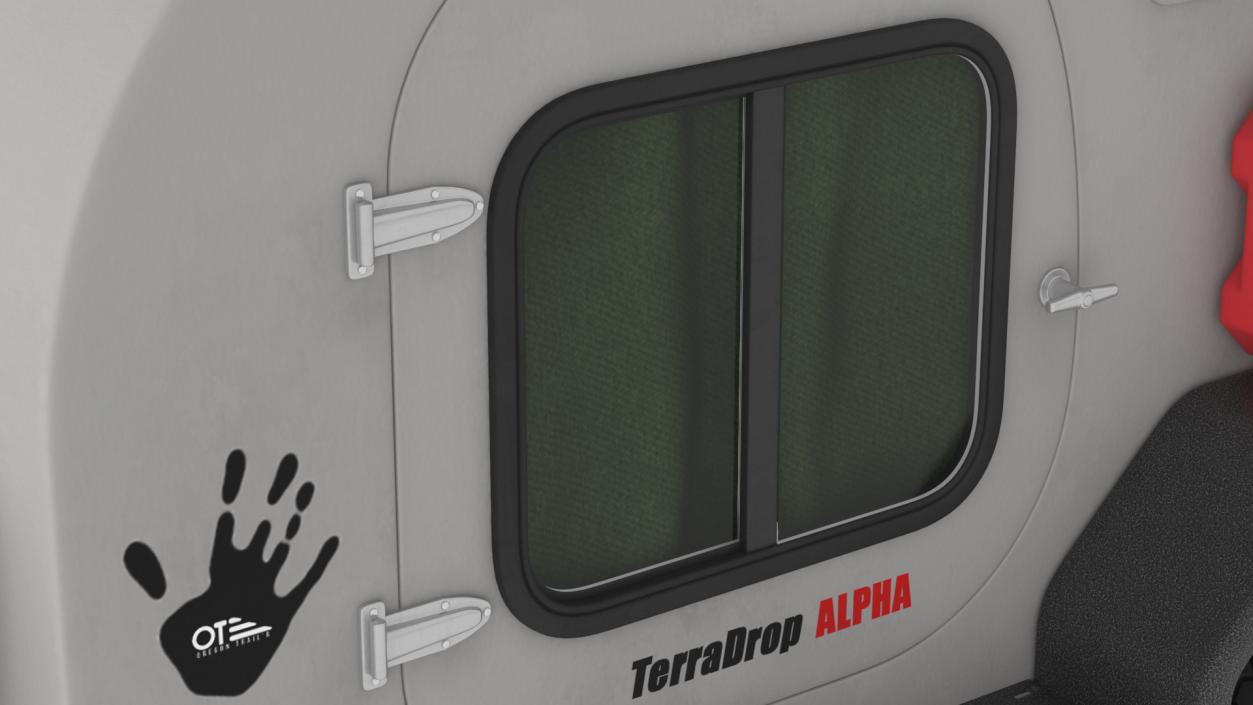 3D Travel Trailer Teardrop Grey model