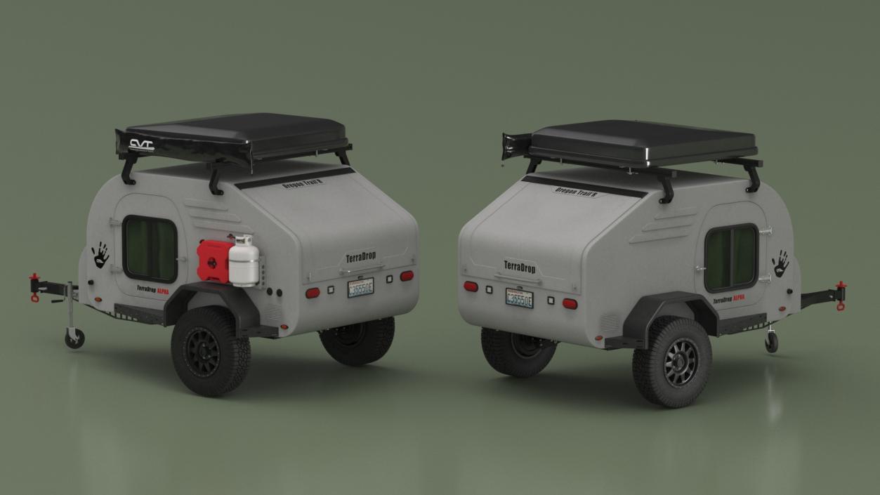 3D Travel Trailer Teardrop Grey model