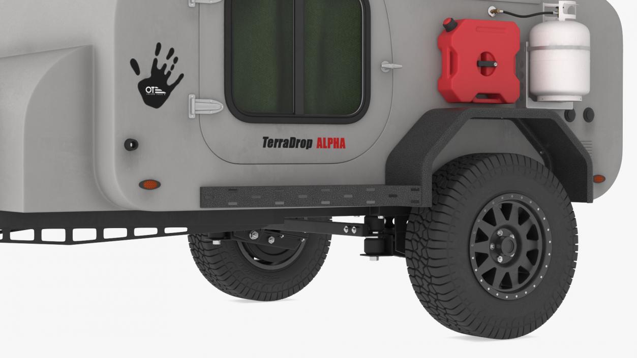 3D Travel Trailer Teardrop Grey model