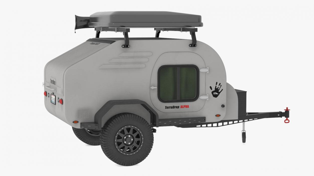 3D Travel Trailer Teardrop Grey model