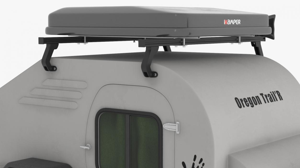 3D Travel Trailer Teardrop Grey model