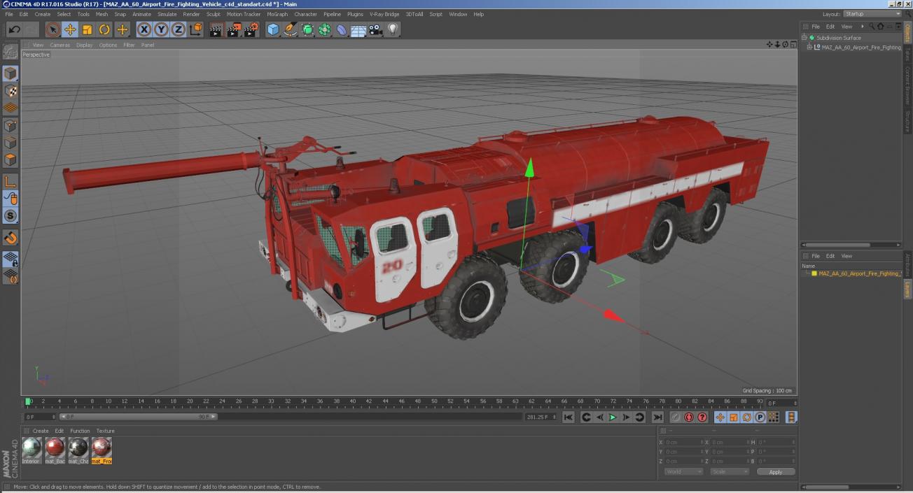 MAZ AA 60 Airport Fire Fighting Vehicle 3D model