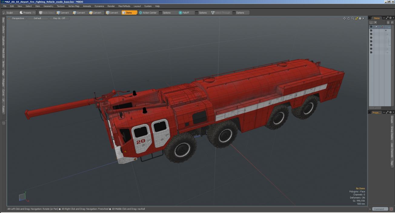 MAZ AA 60 Airport Fire Fighting Vehicle 3D model