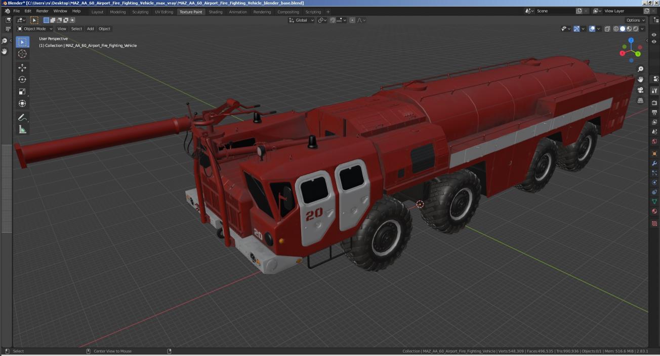 MAZ AA 60 Airport Fire Fighting Vehicle 3D model