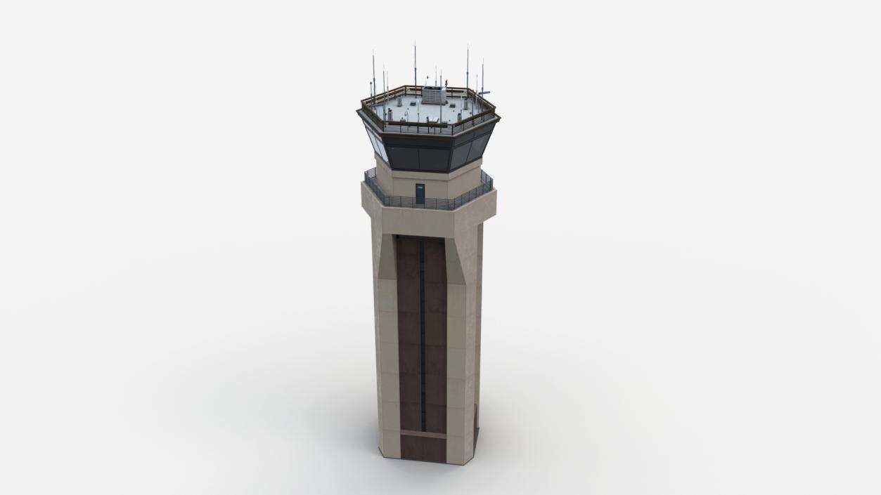 3D Air Force Base Control Tower and Airplane